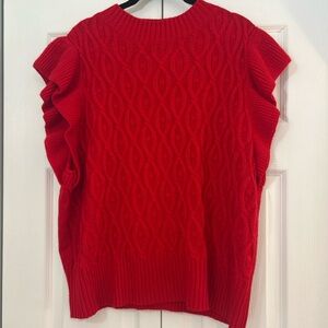 SHEIN Red Cable Knit Sweater